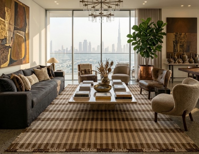Brown flatweave rugs